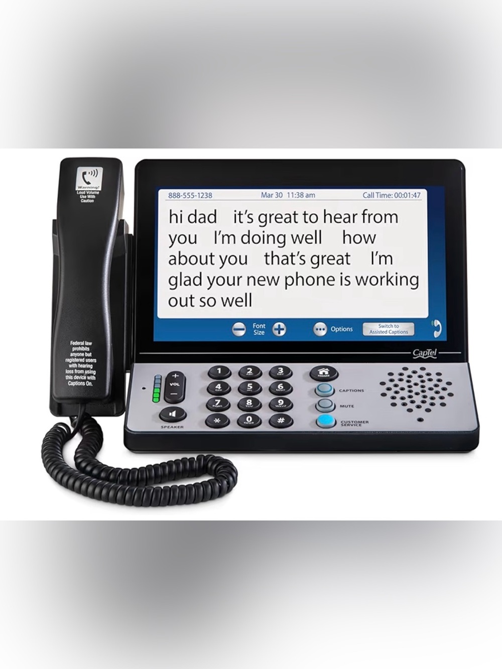 Hamilton Captioned Telephone  for hearing impaired